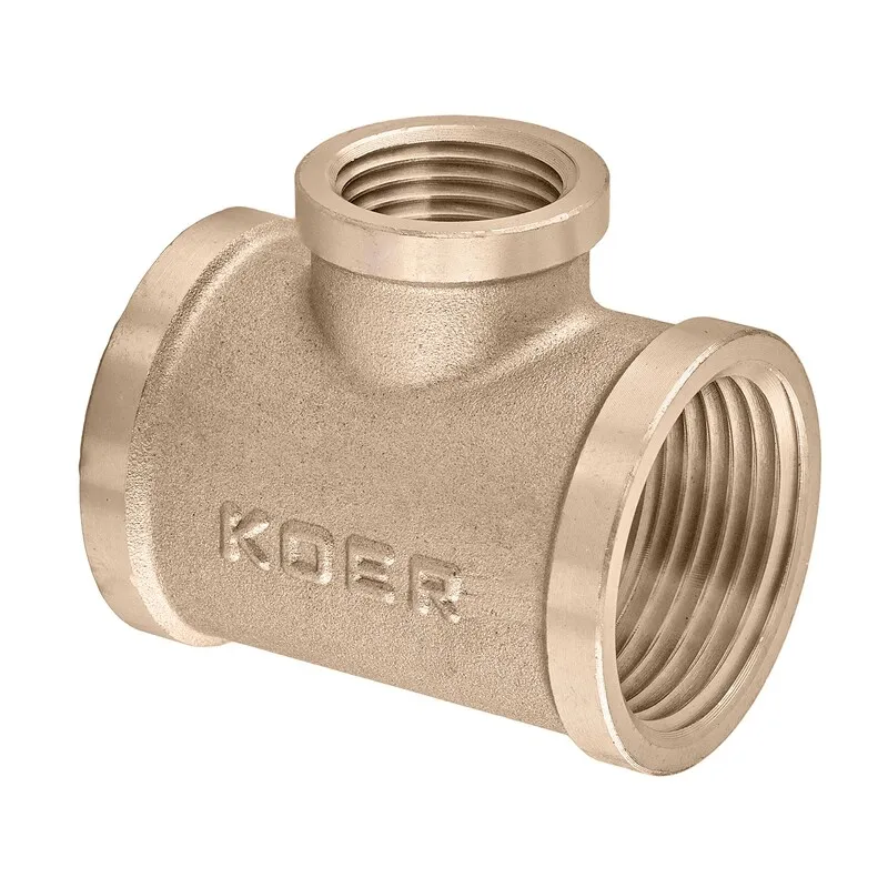 Трійник редукційний Koer KF.T100610F.WN — 1"х1/2"х1" FFF без нікелю (MX1530), фото 1