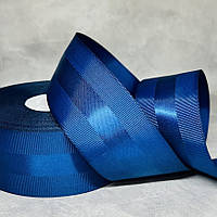 Репсова стрічка з атласною смугою 4 см, арт 018761, колір- темно-синій, 1 метр, Темно-синій