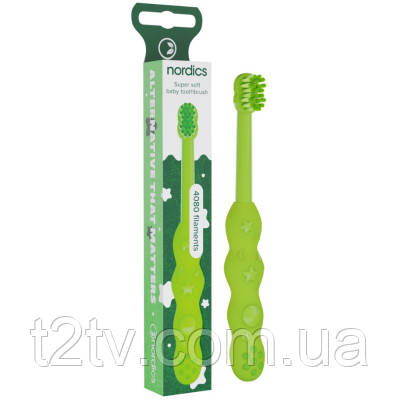 Дитяча зубна щітка Nordics Baby 4080 Soft зелена (3800501908235), фото 1