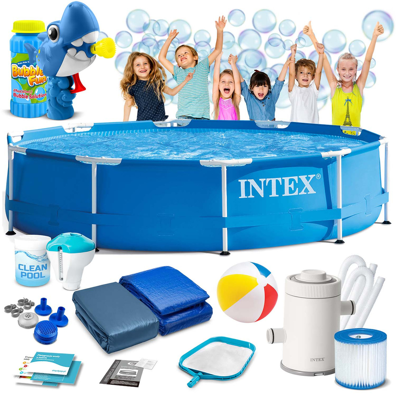 Басейн каркасний 15в1 INTEX 28202, 305 х 76 см + машина для створення бульбашок, фото 1