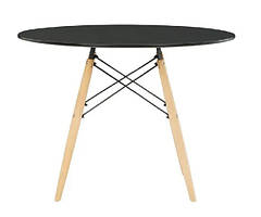 Столик Тауер Вуд журнальний чорний круглий