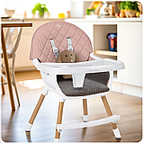 Стільчик для годування Nukido Lilo 63 х 64 х 93 см - рожево-білий, фото 7