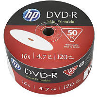 DVD-R HP (69302/DME00070WIP-3) 4.7 GB 16x IJ Print, без шпинделя, 50 шт.
