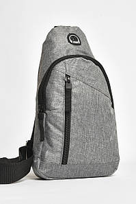 Сумка чоловіча через плече текстиль сірого кольору 204773P