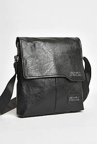 Сумка чоловіча через плече з екошкіри чорного кольору 204775P