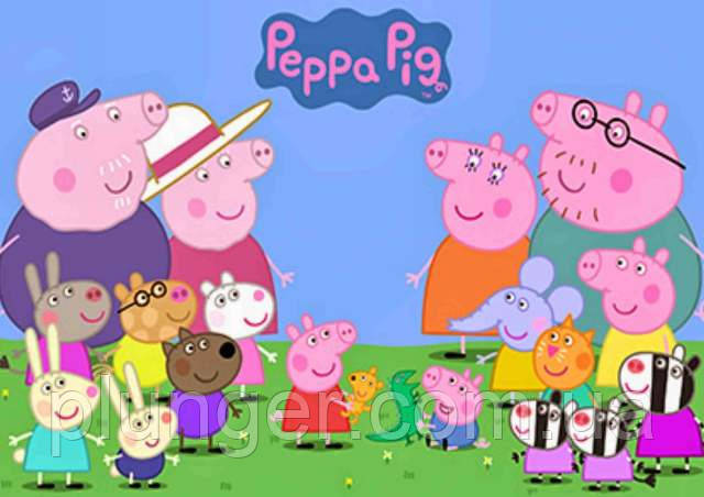 Вафельна картинка для торта "Свинка Пеппа", (лист А4), фото 1