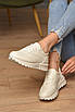 Кросівки жіночі бежевого кольору на шнурівці 176882T Безкоштовна доставка, фото 2