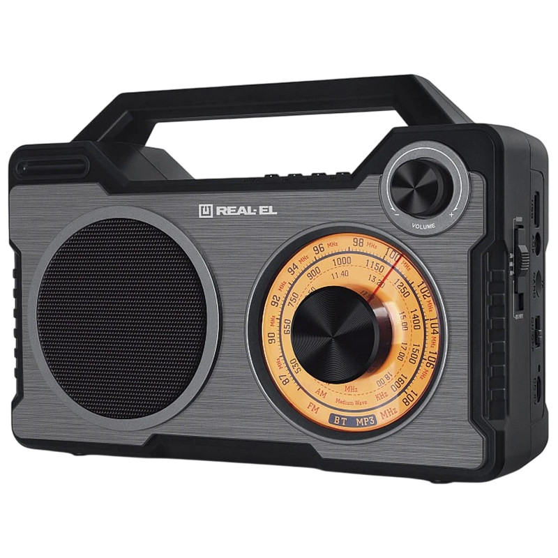 Радіоприймач REAL-EL X-703 Black Акумулятор DS, фото 1