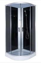 Душовий бокс KO&PO 6022 G 90х90х200 см на низькому піддоні без даху сатин скло тоноване розсувні двері, фото 4