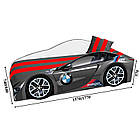 Ліжко машина Принцеса Еліт КОМПЛЕКТ з матрацом, дитяче ліжко авто з вбудованим матрацом Спорт, фото 2