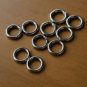 Карабін-кільце 20мм колір сталь