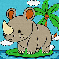 Набір для розпису по номерах для дітей "Носоріг" 25х25cm [tsi273219-ТCІ]