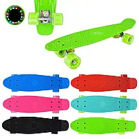 Дитячий пенніборд з PU колесами та підсвіткою, розмір 56х15 см, в асортименті арт. PB203