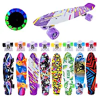 Пенніборд з підсвіткою коліс PU, розмір 56х15 см, в асортименті арт. SC25141