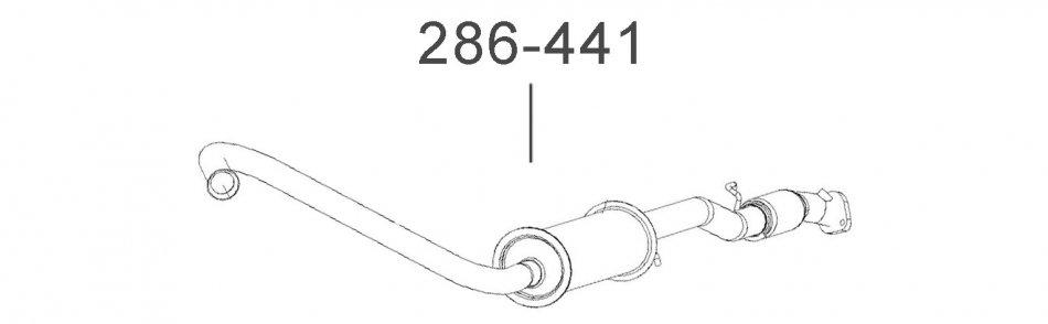 Резонатор Ланос Сенс 1,3 седан Євро-3 з отвором під датчик, під хомут, з гофрою, нержавіюча сталь (286441) (BOSAL), фото 1