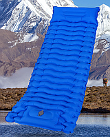 Надувний матрац військовий Pacoone туристичний килимок самонадуваємий з вбудованим насосом для кемпінгу армійський