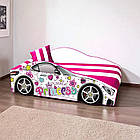 Ліжко машина Принцеса Еліт КОМПЛЕКТ з матрацом, дитяче ліжко авто з вбудованим матрацом Спорт, фото 6