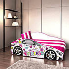 Ліжко машина Принцеса Еліт КОМПЛЕКТ з матрацом, дитяче ліжко авто з вбудованим матрацом Спорт, фото 4