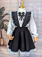 Спідниця-сарафан із крильцями шкільна для дівчинки Чорний. Шкільний сарафан для дівчаток