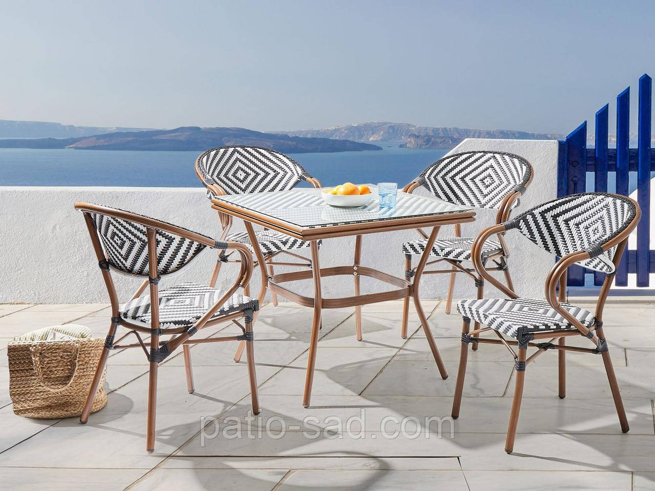 Ефектні меблі з техноротунга на 4 персони у стилі ретро-шарм, фото 1