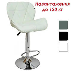 БАРНИЙ КРІСЛО СТІЛЕЦЬ ЗІ СПИНКОЮ Bonro B-087 біла шкіра з регулюванням висоти для кухні бару салону
