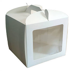 Коробка 23*23*21 см для торта біла мелована