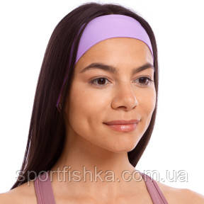 Пов'язка чорна махрова на голову для спорту, фото 1