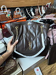 Saint Laurent Jamie Shopping in Lambskin Chocolate 30x28