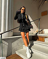 Плаття жіноче коротке міністильне ефектне обтисле замш на дайвінгу з довгим рукавом і складками