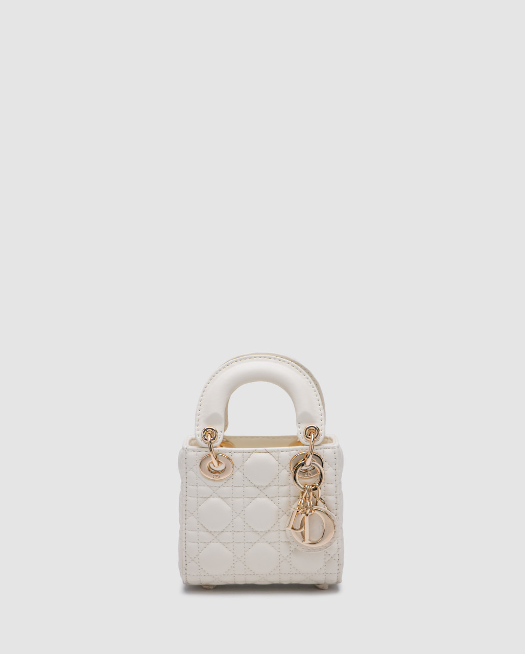 💎 Christian Dior Micro Lady Dior Bag White 12 х 11 х 3.5 см, фото 1