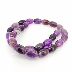 Аметист намистини овальні з каменю 14х10 мм +-40 см 28 шт.