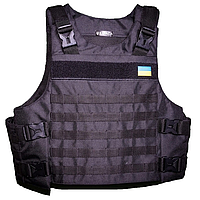 Плитоноска Kirasa в черном цвете с возможностью установки боковой и кевларовой защиты