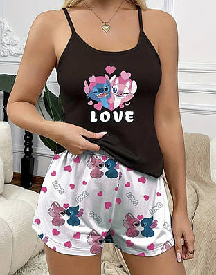 Жіноча піжама майка  і шорти зі Стічем