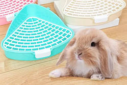 Кутовий туалет для гризунів – блакитний знімна сітка 25×17×10×4 см