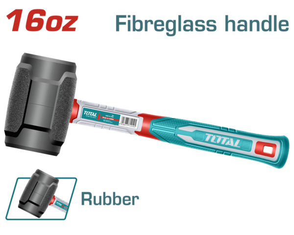Молоток TOTAL THRUH6816 Киянка гумова, 450г  TZP162, фото 1