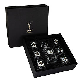 Набір для віскі "СБУ" 6 бокалів + графин, кришталь | Подарунок для керівника, Boss Crystal