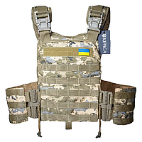 Плитоноска Kirasa с быстрым сбросом, изготовлена из кордуры, в камуфляже пиксель