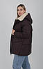 Якісна жіноча тепла зимова  куртка з капюшоном у кольорі бургунди, фото 8