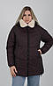 Якісна жіноча тепла зимова  куртка з капюшоном у кольорі бургунди, фото 10