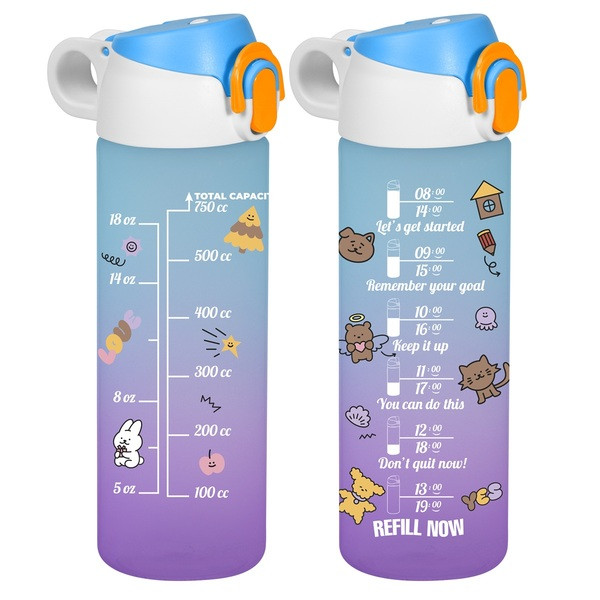 Пляшка для води HEREVIN PC-Double Coloured 2025 0.75 л з кнопкою 161686-175, фото 1