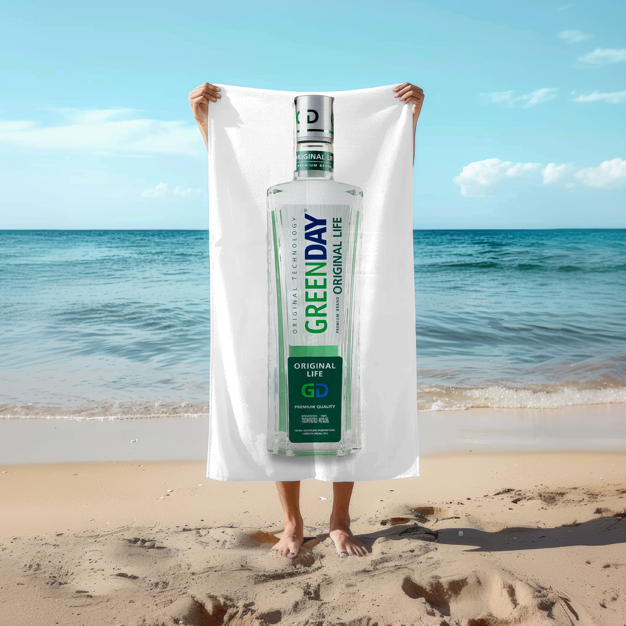 Рушник 78*140 см Горілка Green Day Original Life, 0,7л