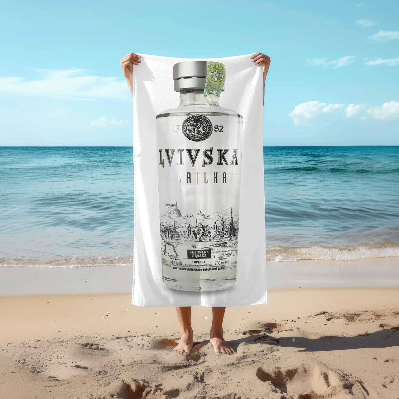 Рушник 78*140 см Горілка Lvivska gorilka «Львівська горілка», 0,7л