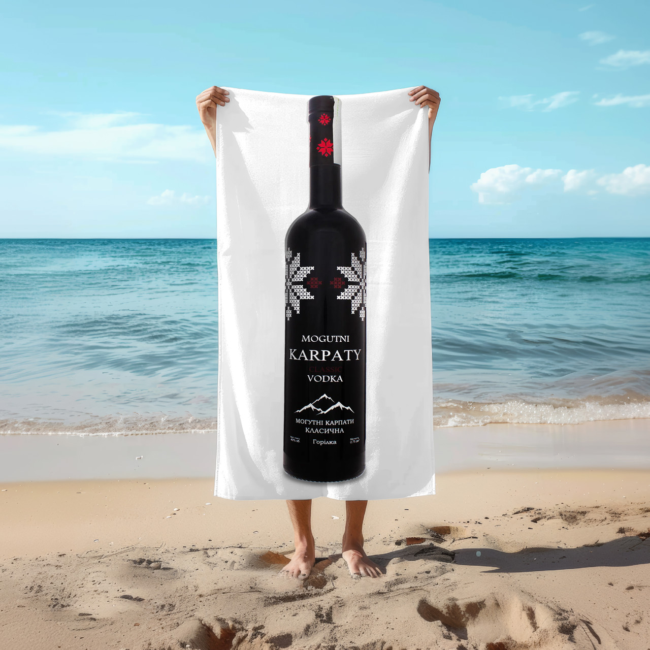 Рушник 78*140 см Горілка Mogutni Karpaty Класична, 0,75л