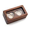 Коробочка для двух каблучок дерев'яна Double Heart — Футляр скринька для весілля, з натурального американського горіха, фото 5