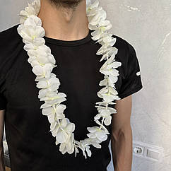 Леї (Гібіскус) білі на Гавайську вечірку, 43 см