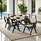 Крісло Lissy в ретро стилі бохо, чорний колір, фото 2