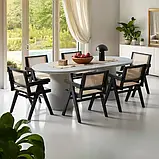 Крісло Lissy в ретро стилі бохо, чорний колір, фото 5