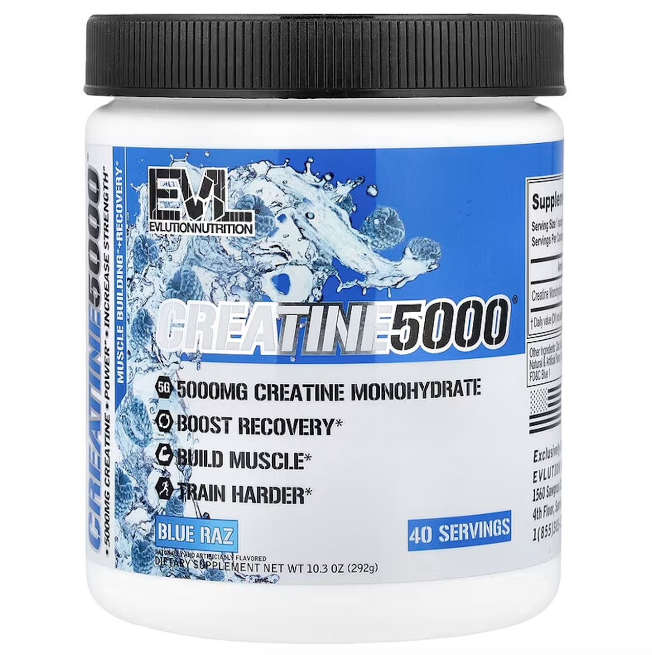 EVLution Nutrition, моногідрату креатину, Creatine 5000, синій, 292 г, фото 1