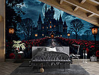 Флизелиновые фотообои для спальни, гостиной в готическом стиле "Аллея роз в готическую ночь"