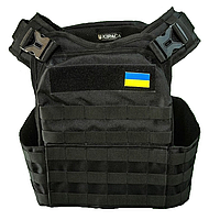 Тактическая плитоноска из кордуры Kirasa в черном цвете